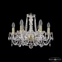 Люстра подвесная 1402/6/160 G Bohemia Ivele Crystal без плафона на 6 ламп, основание золотое в стиле классический sp Люстра подвесная 1402/6/160 G Bohemia Ivele Crystal без плафона на 6 ламп, основание золотое в стиле классический sp